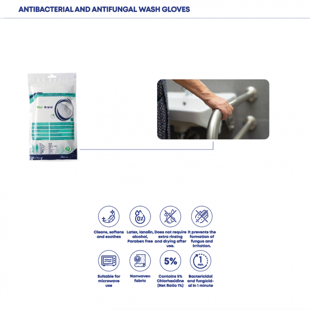 Antibacterial & Antifungal Wash Gloves BaylarMed